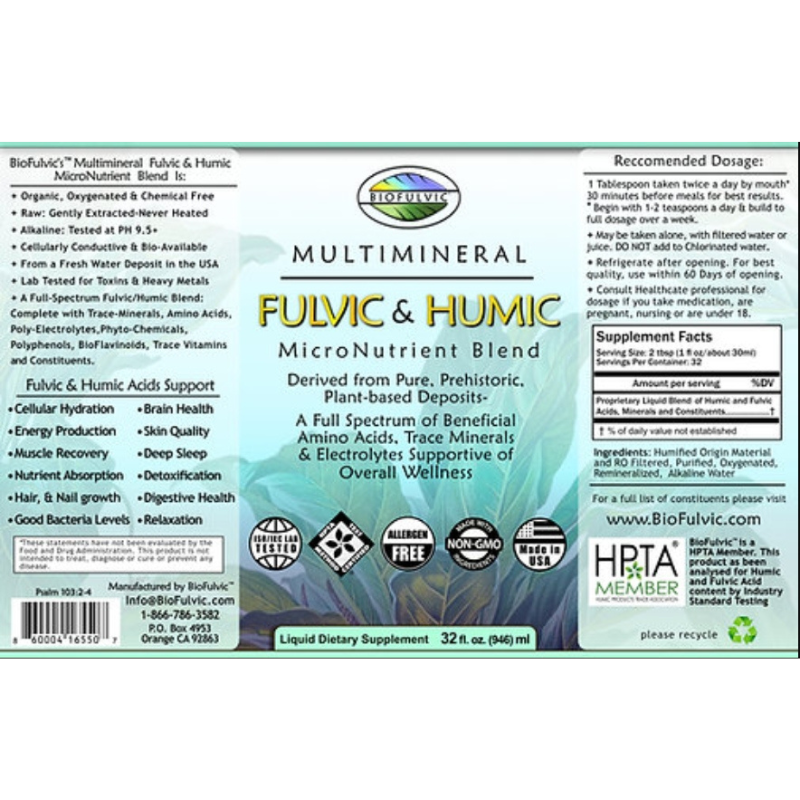 MultiMineral Fulvic & Humic MicroNutrient Blend - BioFulvic
