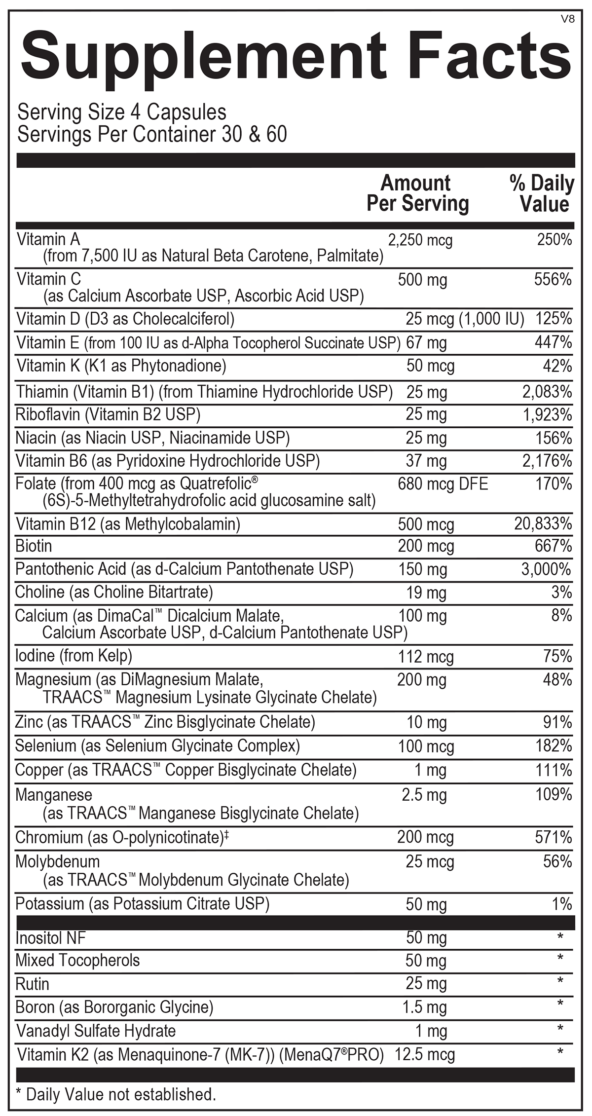 Alpha Base Capsules without Iron (240 capsules)