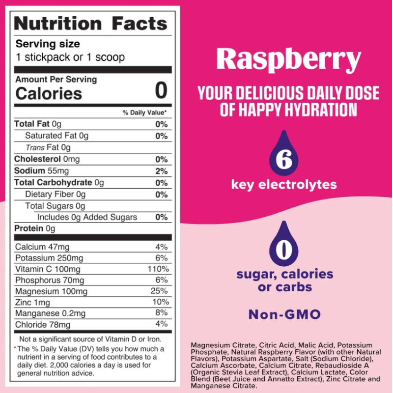 Raspberry Electrolyte Drink Mix - Ultima